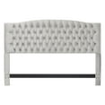 thumbnail image 1 of Elle Decor Celeste Queen Size Headboard Pearl Grey Velvet, 1 of 5