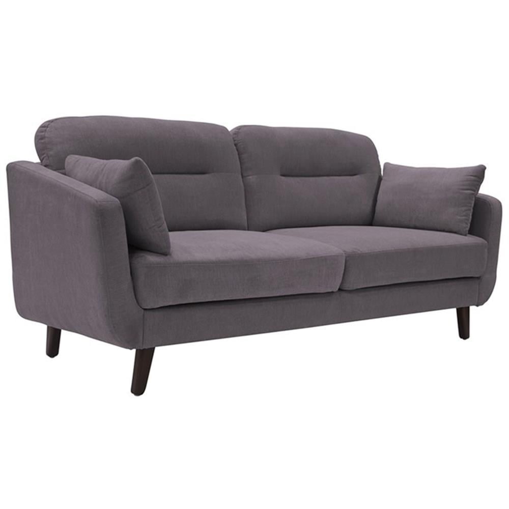 Chloe 74" Dark Gray Microfiber Tufted Sofa with Square Arms
