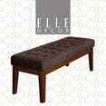 thumbnail image 1 of Elle Decor Claire Mid Century Modern Bench with Tufted Cushion, Chocolate Brown, 1 of 7
