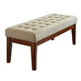 thumbnail image 1 of Elle Decor Claire Mid Century Modern Bench with Tufted Cushion, Truffle Grey, 1 of 6