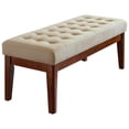 thumbnail image 1 of Elle Decor Claire Tufted Bench in Vanilla Cream, 1 of 7