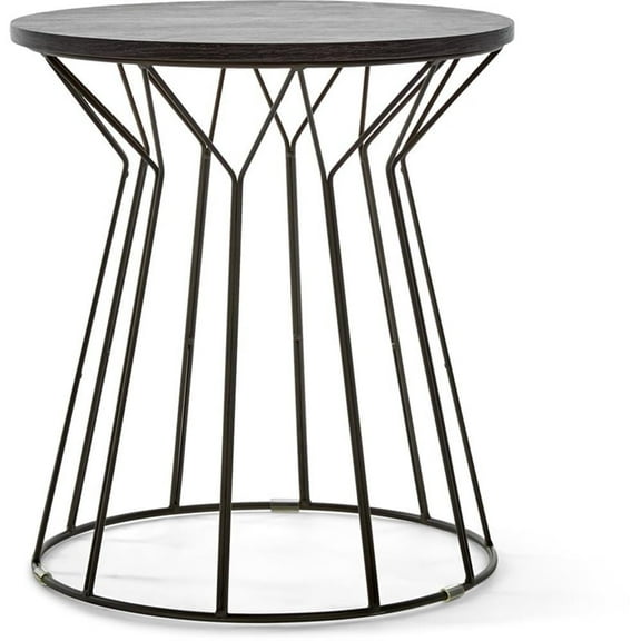 Elle Decor Fleur End Table in Noir Black