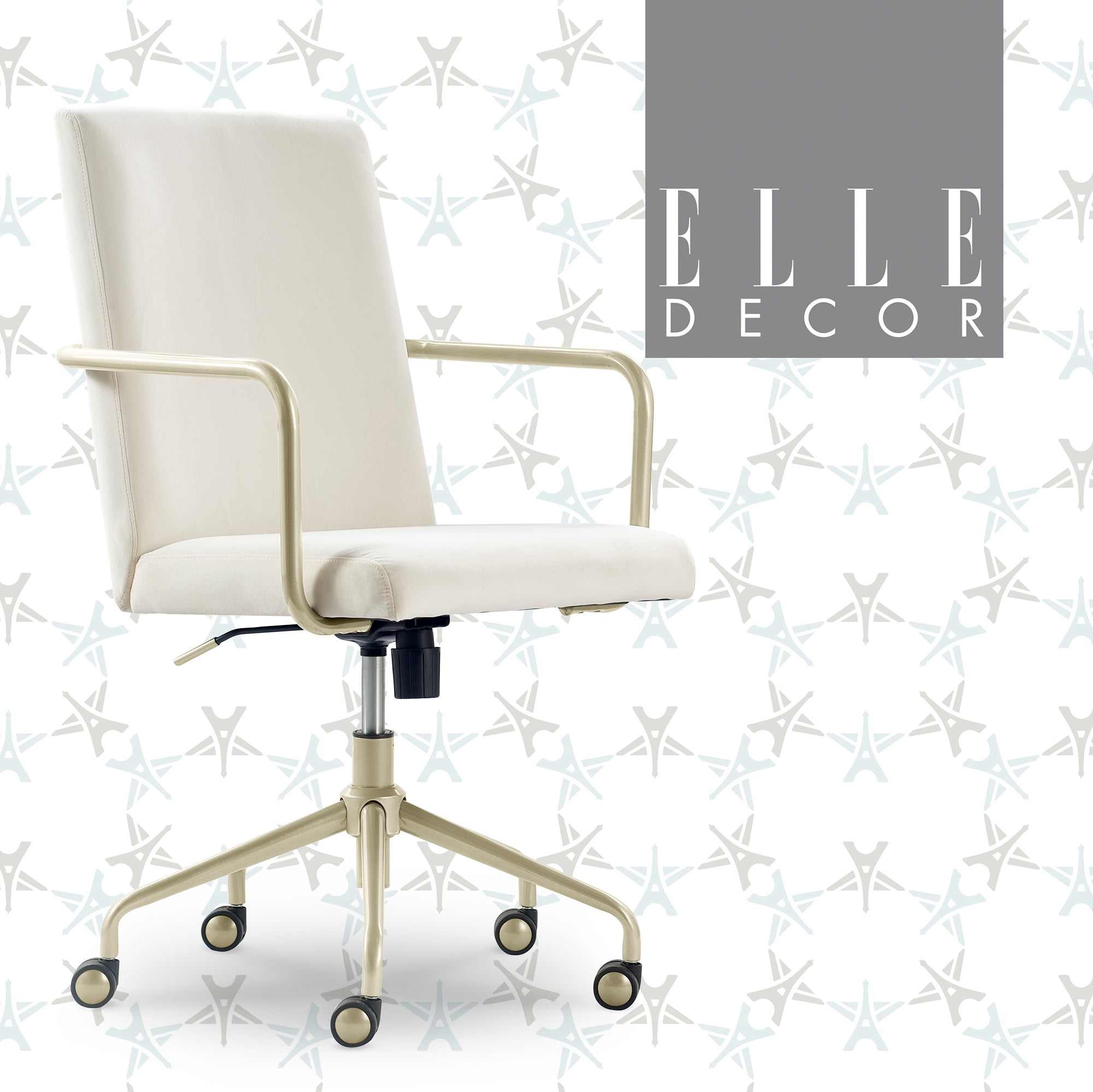 Elle Decor Giselle Velvet MidBack Office Chair with Arms, 275 lb