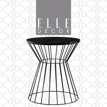 Elle Decor - Lulu Round Modern Contemporary MDF Side Table - French Black