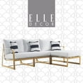 thumbnail image 1 of Elle Decor Mirabelle Outdoor Sectional in White and French Gold, 1 of 10