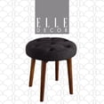 thumbnail image 1 of Elle  Decor Penelope Round Tuft Stool Graphite, 1 of 6