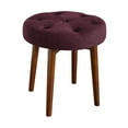 thumbnail image 1 of Elle Decor Penelope Round Tufted Stool in Royal Eggplant, 1 of 7