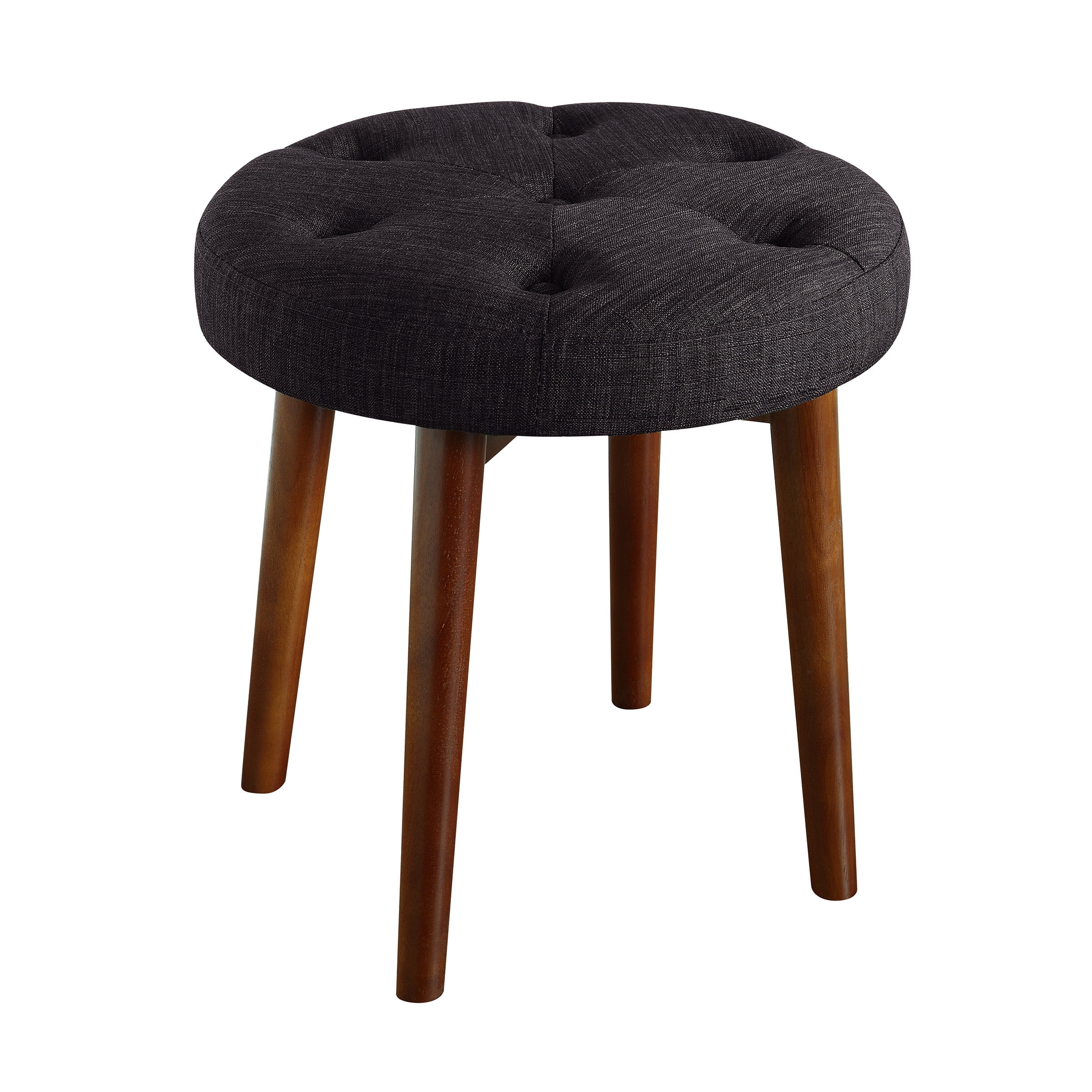 Elle Decor Penelope Tufted Upholstered Round Ottoman Food Rest Stool