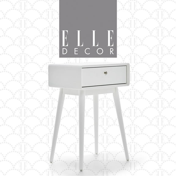 Elle Decor Rory 1 Drawer Side Table in French White
