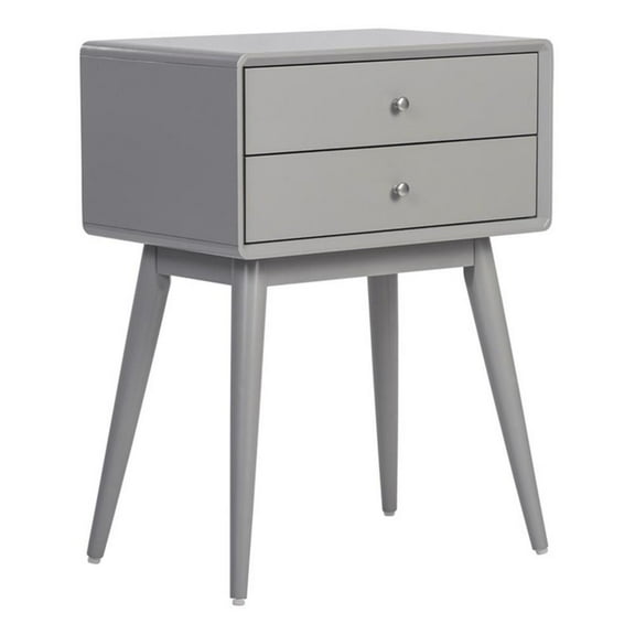 Elle Decor Rory 2 Drawer Side Table in French Gray