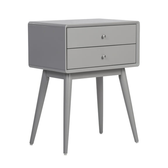 Elle Decor Rory Two Drawer Side Table, Gray