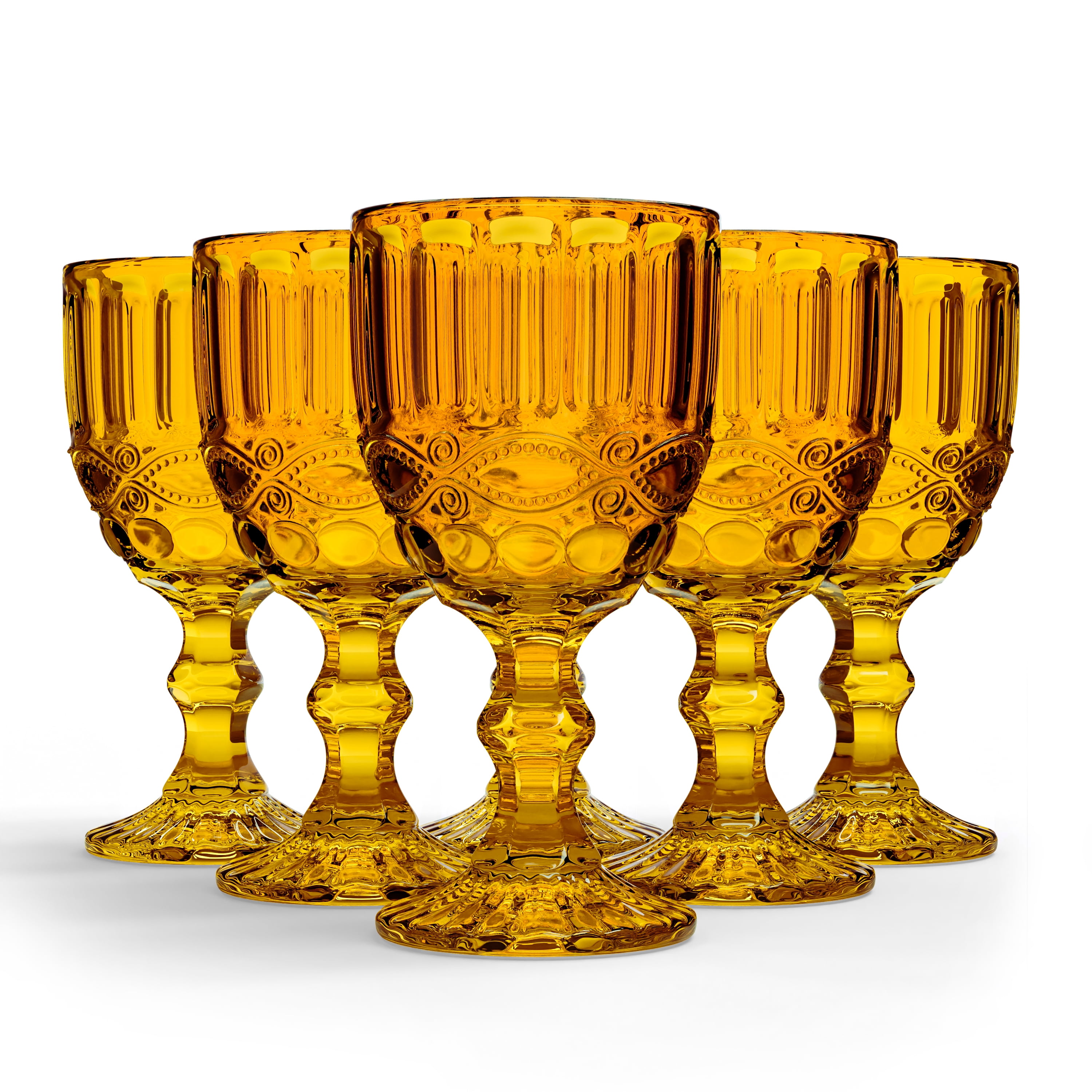 Colored glass water hot sale goblets