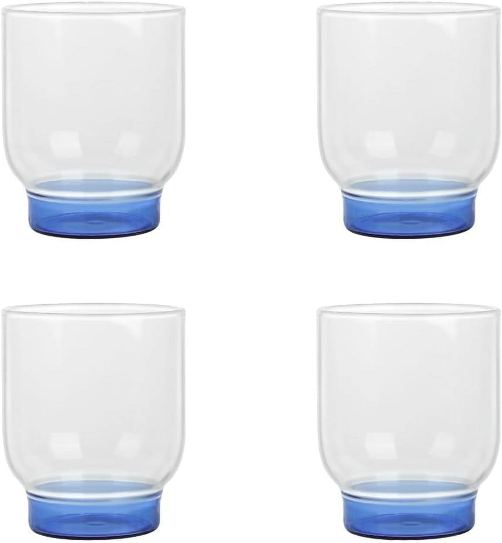 Elle Decor Set of 4 Water Drinking Glasses, 12 Oz Whiskey Tumblers ...