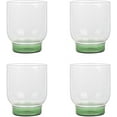 thumbnail image 1 of Elle Decor Set of 4 Water Drinking Glasses, 12 Oz Whiskey Tumblers, Clear with Green Base, 1 of 6