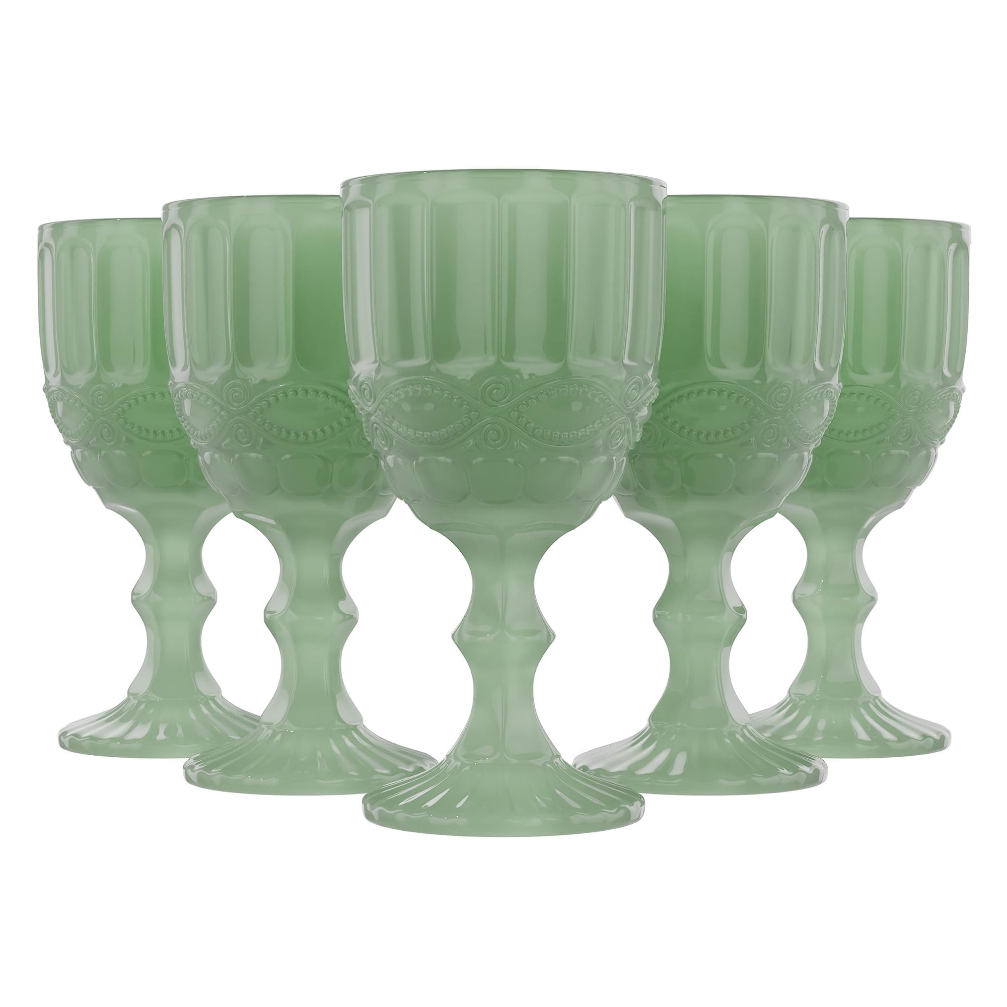 Elle Decor Vintage Wine Glasses, Set of 6 - 8.4oz Colored Glass Goblets for  Red/White Wine, Cocktail, Iced Tea - Lead Free & BPA Free Drinkware for  Summer Parties Dining & Entertaining (