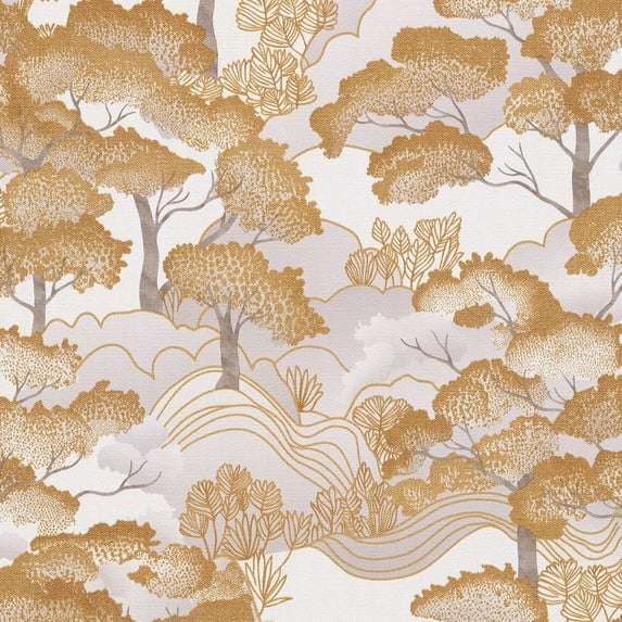Elle Decoration Golden Grove Vinyl Textured Wallpaper