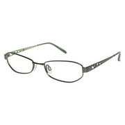 NEW ELLE 13337 WOMENS/LADIES DESIGNER FULL-RIM GREEN ELEGANT AFFORDABLE PERFECT FOR SCHOOL WORK FRAME DEMO LENSES 50-17-135 EYEGLASSES/GLASSES