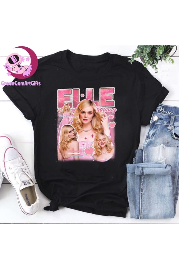 Elle Fanning Retro Bootleg Shirt, Y2K Bootleg Graphic Tee, Elle Fanning Gift For Fan, Soft Girl Celebrity Collage Shirt, Teen Girl Gift Idea