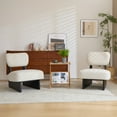 thumbnail image 1 of Christopher Knight Home Minimalist Upholstered Accent Chair Set of 2, Solid Wooden Base, Black+White, 1 of 9