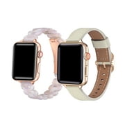 POSH TECH Elle Resin link Band & Skinny Leather Band Bundle for Apple Watch 38mm/40mm/41mm