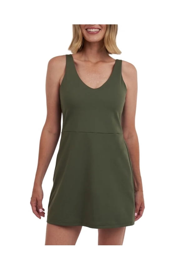 Elle Sport Active A-Line V-Neck Sleeveless Dress, Women's Small
