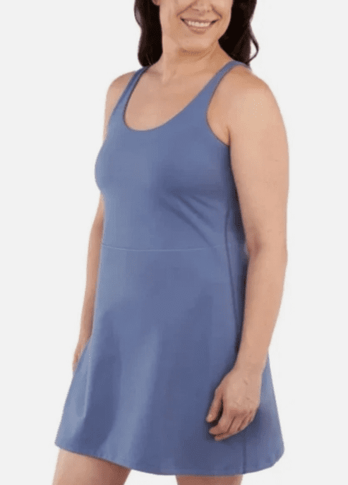 Elle Sport Women's Active Tank Dress, Blue, X-Large