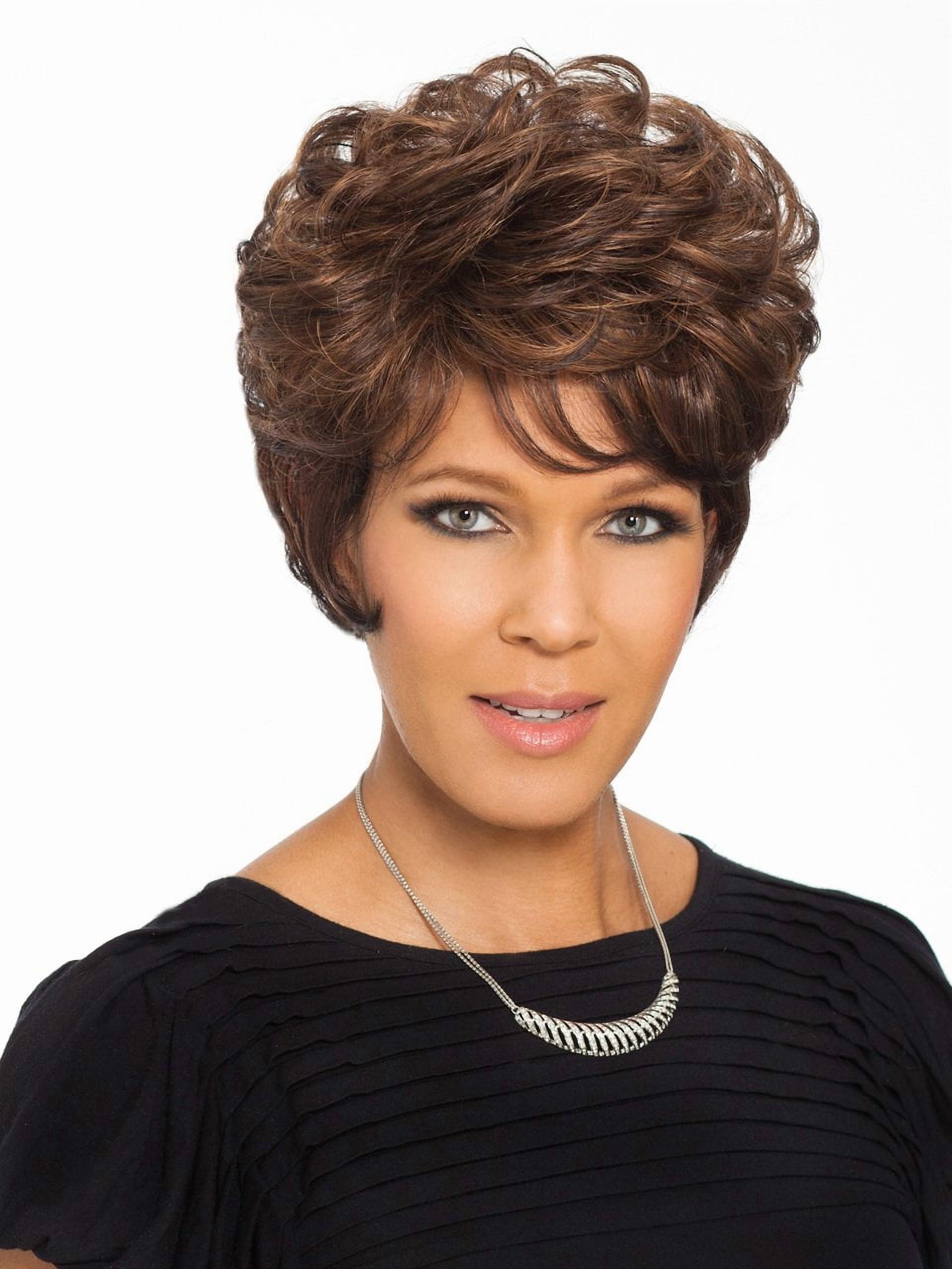 Elle Wig Color FS4/30 - Foxy Silver Wigs Short Curly Pixie Wispy Bangs ...
