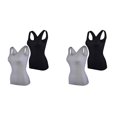 thumbnail image 1 of Elle Women's Body Shaping Camisoles 4-Pack Scoop Tank Tops Shapewear Tummy Control Seamless Plus White/Black, 1 of 18