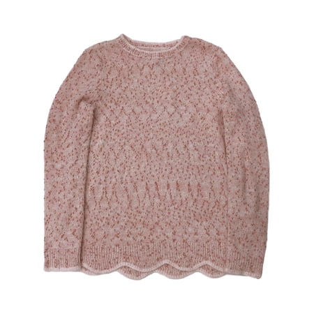 Elle Womens Soft Pink Speckle Pull-Over Sweater Top Large