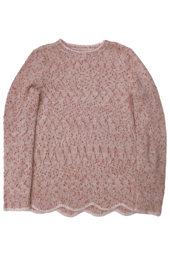 Womens Soft Pink Speckle Pull-Over Sweater Top Large