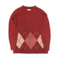 thumbnail image 1 of Elle Womens Soft Red Argyle Pull-Over Sweater Top Medium, 1 of 1