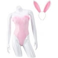 thumbnail image 1 of Elle Woods Bunny Bodysuit Women Sexy Pink Bunny Bodysuit with Ear Headband Halloween Outfit, 1 of 8