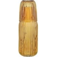 thumbnail image 1 of Elle decor Ribbed Bedside Water Carafe with Tumbler Set, Ribbed Glass Pitcher and Matching Drinking Glass Doubles as Lid, 39-Ounce, Amber, 1 of 6