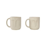 Ellementry Moai Ceramic Coffee Mug Set of 2 – Handcrafted Stoneware Mugs with Sculpted Faces – Artistic Drinkware & Unique Sculpted Cups for Hot Beverages – Mic