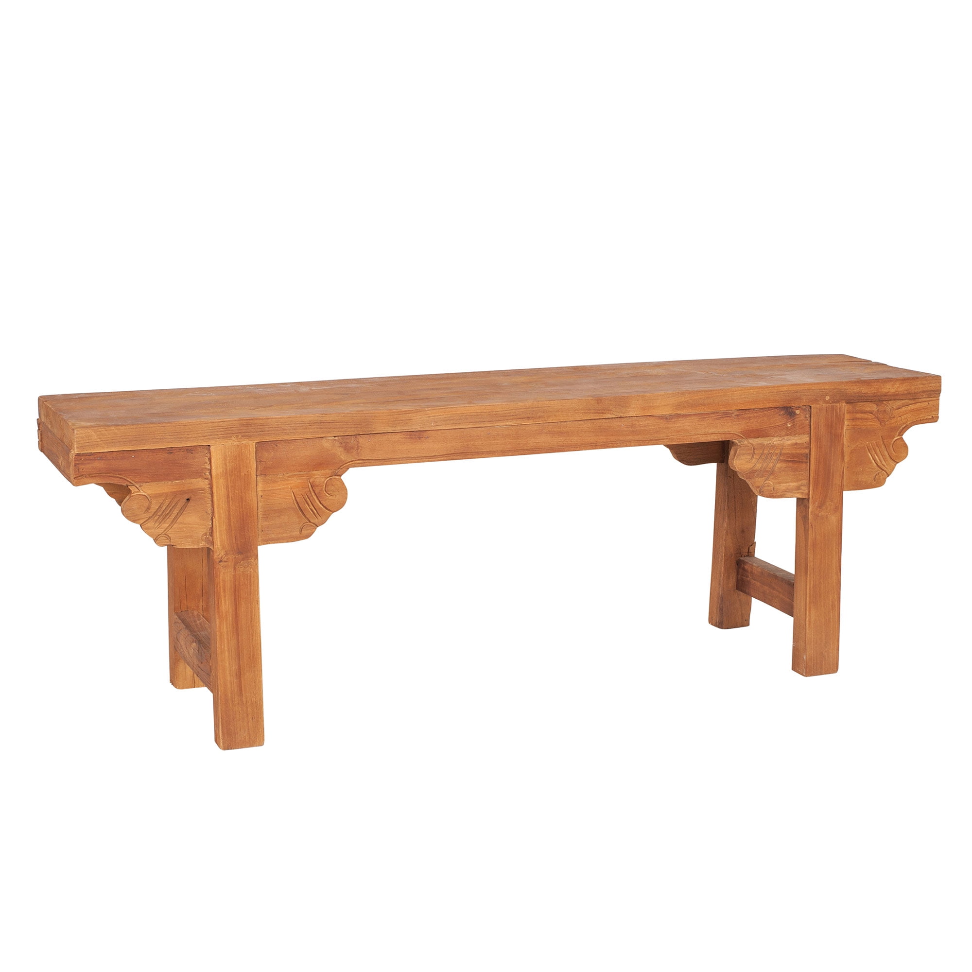 Ellen Natural Brown Handcrafted Mindi Wood Bench