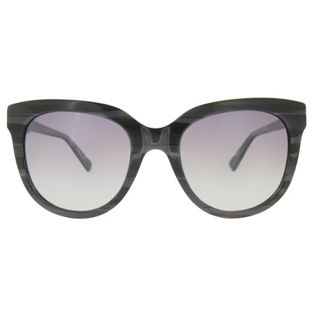Ellen Degeneres ED REDONDO Plastic Womens Rectangle Polarized Sunglasses Grey Stripe 54mm Adult