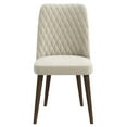 thumbnail image 1 of Ellen Mid-Century Modern Beige Velvet Dining Chair (Set of 2), 1 of 3