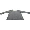 thumbnail image 1 of Ellen Tracy Company Ladies Size Large Embellished Soft Roll Sleeve Sweatshirt Navy, 1 of 1