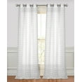 thumbnail image 1 of Ellen Tracy Cut Flower Grommet Panel Pair Window Curtain In White "76X96'', 1 of 2