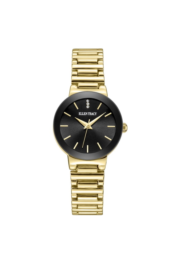 Diamond Collection Womens Metal Bracelet Watch | Round Sunray Dial With Crystals | 28 MM