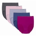 thumbnail image 1 of Ellen Tracy Essentials Women's 4 Way Stretch Flexible Fit Seamless Brief, 5 Pack (Fuchsia, S), 1 of 6