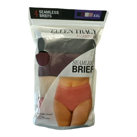 Ellen Tracy Essentials Women's Comfort Stretch Microfiber Seamless Brief (Rose, XXL)