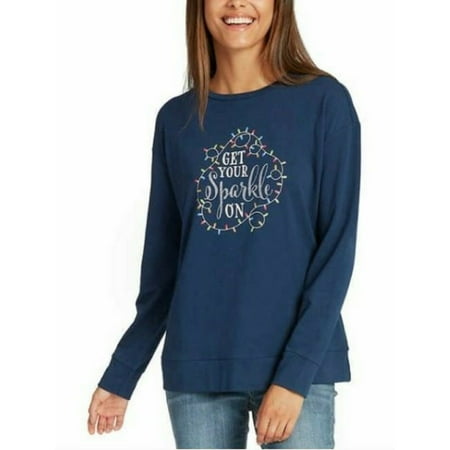Ellen Tracy Holiday Top (Indigo Sparkle On, 2XL)