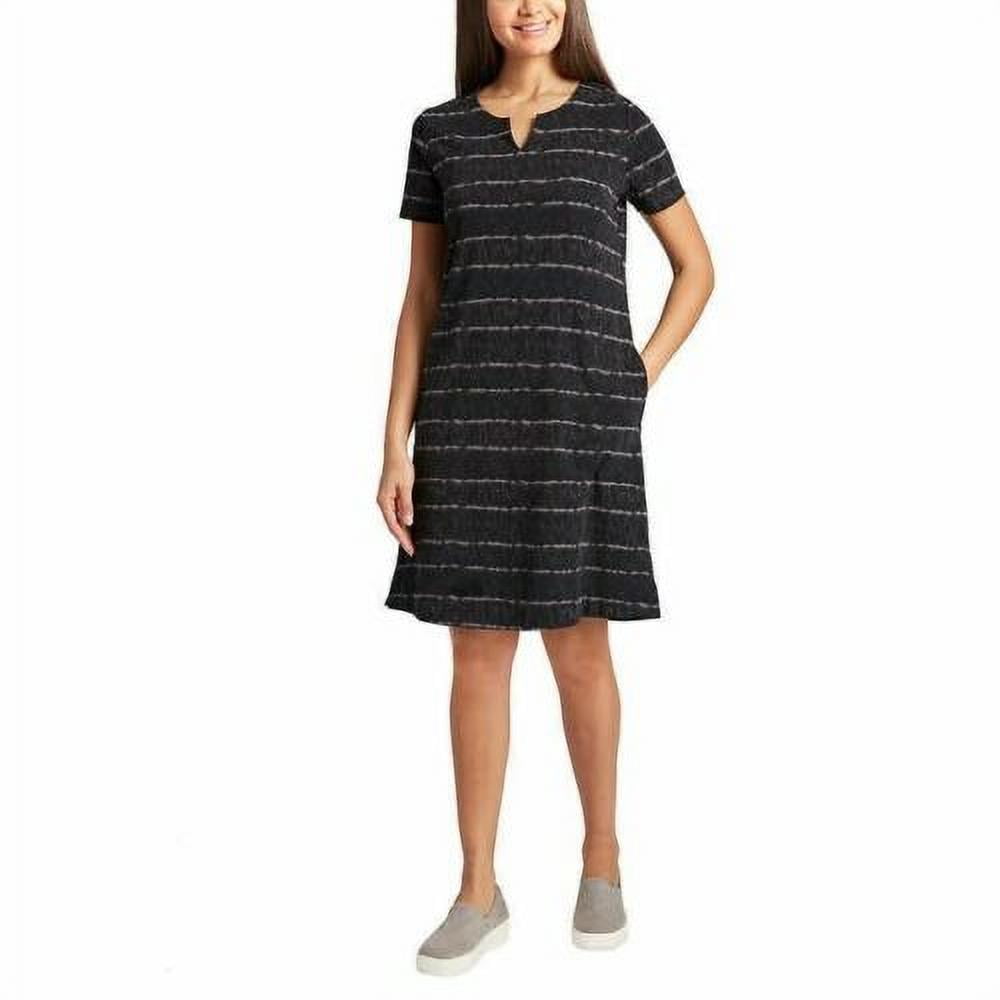 Ellen Tracy Ladies' Pima Cotton V-Notch Shirt Dress, Black Combo Large -  Walmart.com