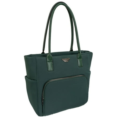 Ellen Tracy Nylon Front Pocket Tote 243-Dark Emerald