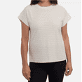 thumbnail image 1 of Ellen Tracy Women's Glitter Stripe Blouse, Cream, Size Large, 1 of 2