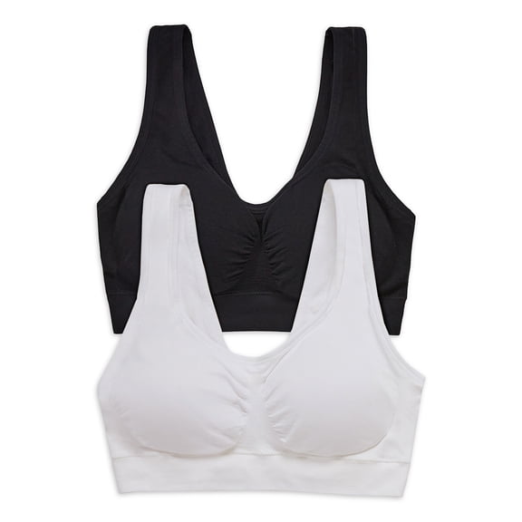 Ellen Tracy Women's Seamless Built Up Bra With Logo 2-Pack