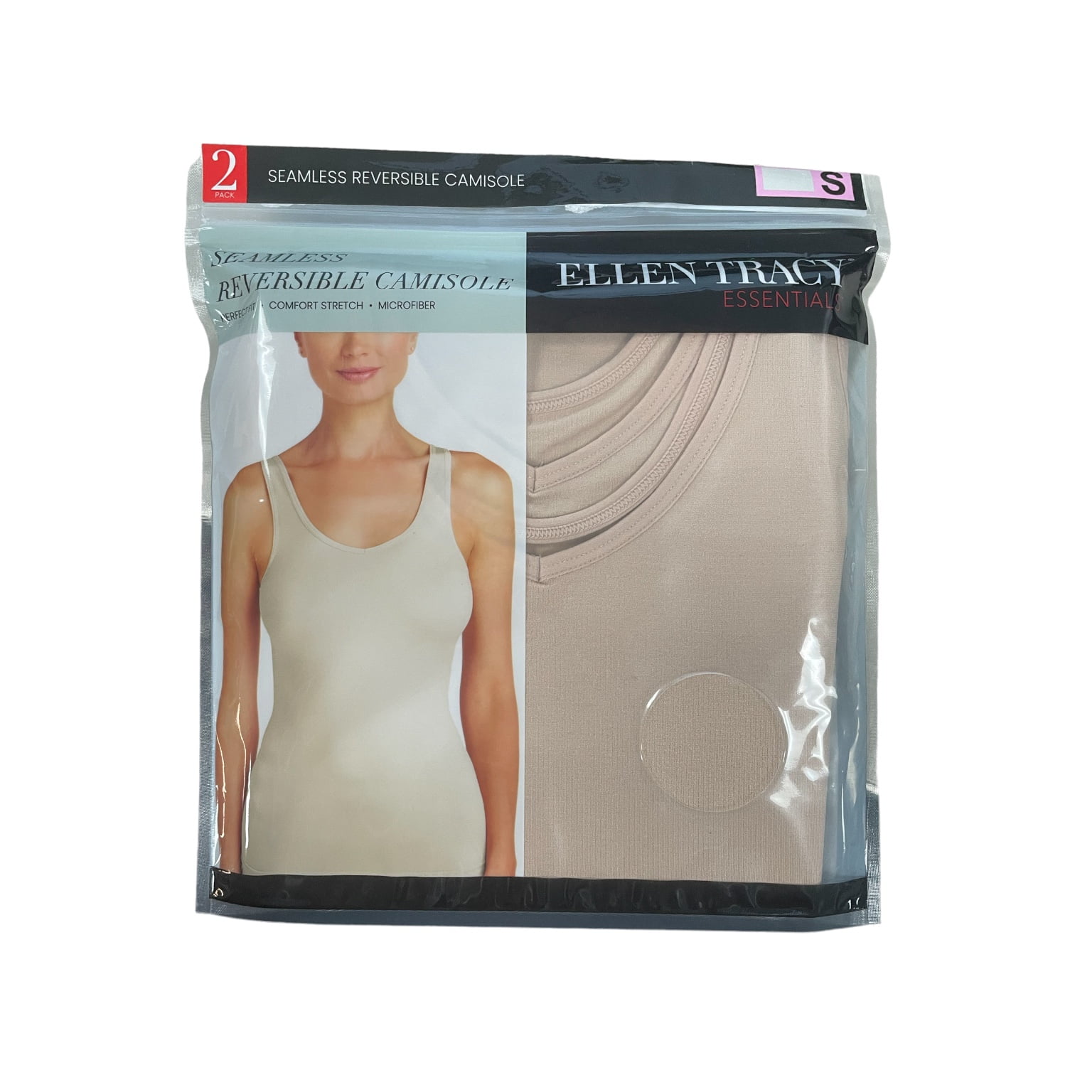 Ellen Tracy Women's Seamless Smooth Wide Strap Reversible Scoop/V-Neck ...