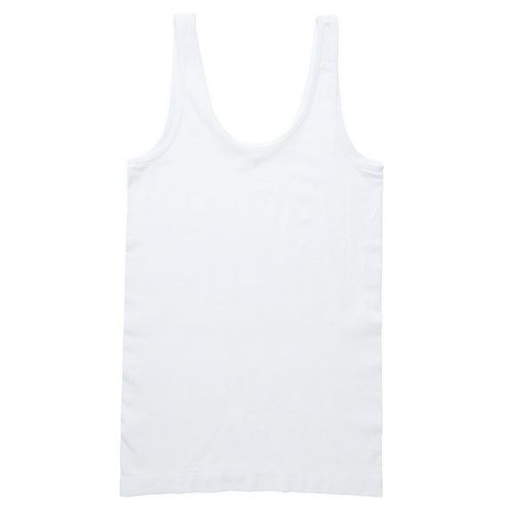 Ellen Tracy Women's Seamless Smooth Wide Strap Reversible Scoop/V-Neck Camisole (White, XL)