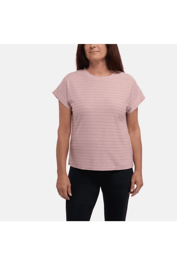 Women's Short Sleeve Knitted T-Shirt, Pink, Medium